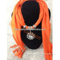 European style hot selling sexy lady jersey alloy beads pendant scarf